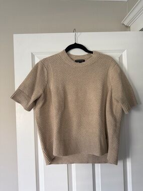 Banana Republic Short-Sleeve Textured Knit Sweater - Beige